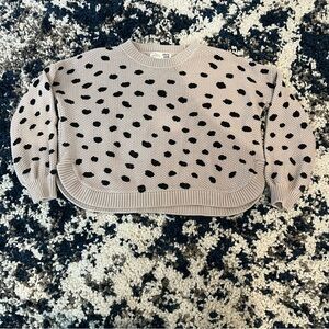 Jackson Rowe Chukar Polka Dot Pattern Sweater - Tan and Black - Scalloped Hem